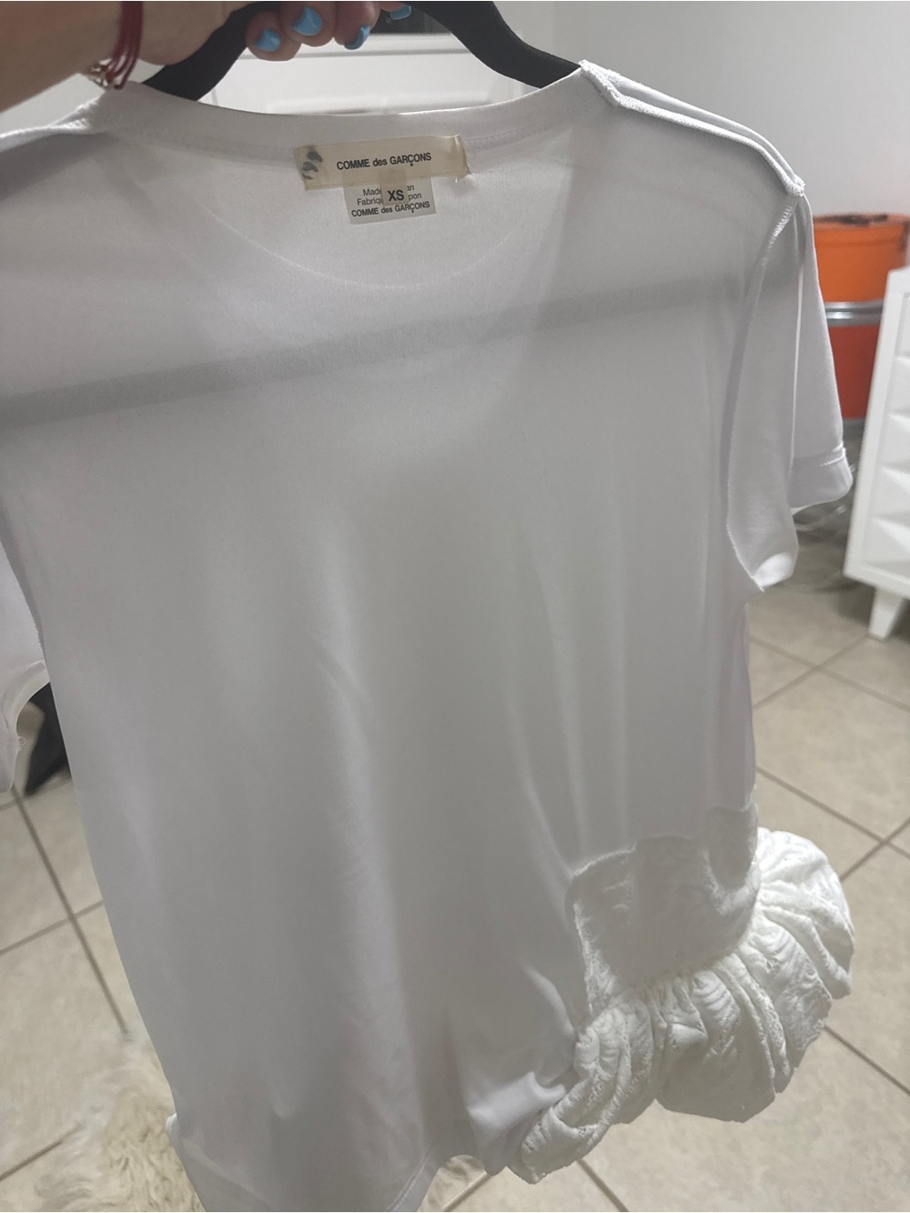 COMME des GARÇONS White Short Sleeve Top xs